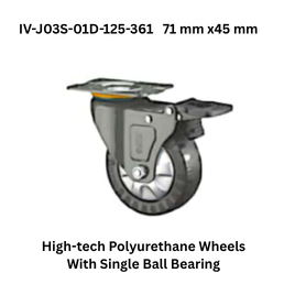 Supo High-tech Polyurethane Wheels With Single Ball Bearing IV-J03S-01D-125-361 71 mm x45 mm