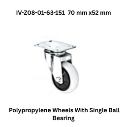 Supo Polypropylene Wheels With Single Ball Bearing IV-Z08-01-63-151 70 mm x52 mm