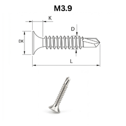 Precise PHL Bugle Head Self Drilling Screws - M3.9 - Stainless Steel