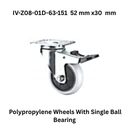 Supo Polypropylene Wheels With Single Ball Bearing IV-Z08-01D-63-151 52 mm x30 mm