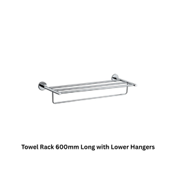 Jaquar Towel Rack 600mm Long with Lower Hangers, Stainless Steel