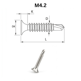 Precise PHL Bugle Head Self Drilling Screws - M4.2 - Stainless Steel