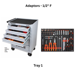 Groz Automotive Tools Kit Tray 1 - Adaptors - 1/2" F