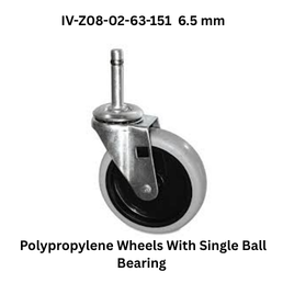 Supo Polypropylene Wheels With Single Ball Bearing IV-Z08-02-63-151 6.5 mm