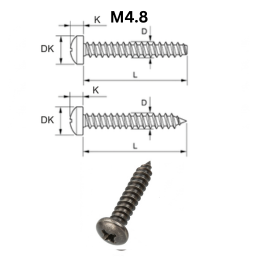 Precise DIN 7982 CSK Head Tapping Screws - M4.8 - Carbon Steel