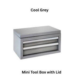 Groz Mini Tool Box with Lid Cool Grey