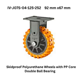Supo Skidproof Polyurethane Wheels with PP Core Double Ball Bearing IV-J07S-04-125-252 92 mm x67 mm