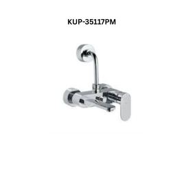 Jaquar Single Lever Wall Mixer with Provision for Overhead Shower with 115mm Long Bend Pipe On Upper Side, Connecting Legs & Wall Flanges