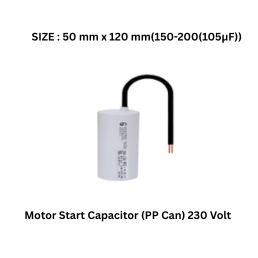Electrotech Integrators Motor Start Capacitor (PP Can) 230 Volt - 50 mm x120 mm (150-200(105µF))