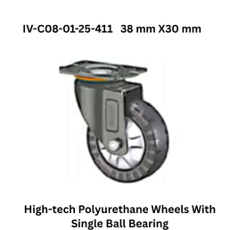 Supo High-tech Polyurethane Wheels With Single Ball Bearing IV-C08-01-25-411 38 mm X30 mm