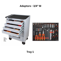 Groz Automotive Tools Kit Tray 1 - Adaptors - 3/4" M