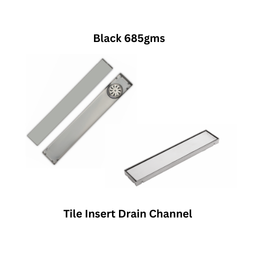 Simtex SS304 Tile Insert Drain Channel Black 685gms