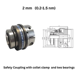 KBK Safety Coupling with collet clamp and two bearings - 2 mm (0.2-1.5 nm)