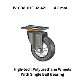 Supo High-tech Polyurethane Wheels With Single Ball Bearing IV-C08-01-32-421 39 mm x 33 mm