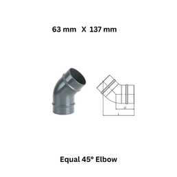AirPipe Equal 45° Elbow - 63 mm X 137 mm