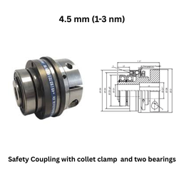 KBK Safety Coupling with collet clamp and two bearings - 4.5 mm (1-3 nm)