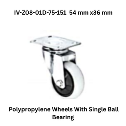 Supo Polypropylene Wheels With Single Ball Bearing IV-Z08-01D-75-151 54 mm x36 mm