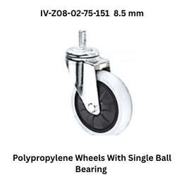 Supo Polypropylene Wheels With Single Ball Bearing IV-Z08-02-75-151 8.5 mm