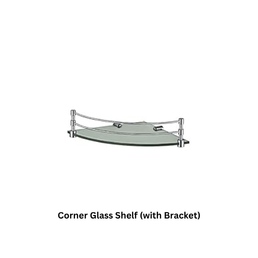 Jaquar Corner Glass Shelf (with Bracket)
