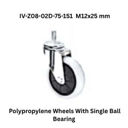 Supo Polypropylene Wheels With Single Ball Bearing IV-Z08-02D-75-151 M12x25 mm