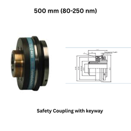 KBK Safety Coupling with keyway - 500 mm (80-250 nm)