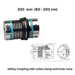 KBK Safety Coupling with collet clamp and inner cone - 300 mm (60 - 200 nm)