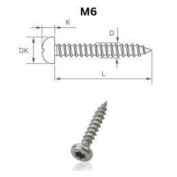 Precise Pan Head Chipboard Screws - M6.0 - Carbon Steel