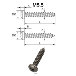 Precise DIN 7982 CSK Head Tapping Screws - M5.5 - Carbon Steel