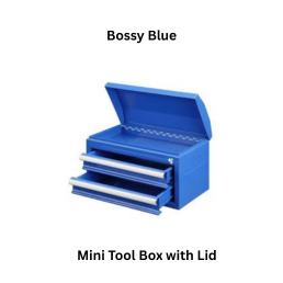 Groz Mini Tool Box with Lid Bossy Blue