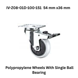 Supo Polypropylene Wheels With Single Ball Bearing IV-Z08-01D-100-151 54 mm x36 mm