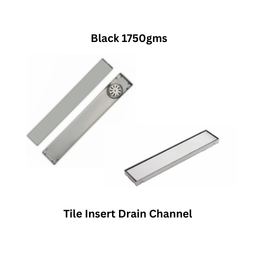 Simtex SS304 Tile Insert Drain Channel Black 1750gms