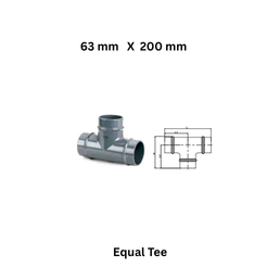 AirPipe Equal Tee - 63 mm X 200 mm
