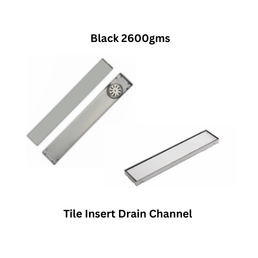 Simtex SS304 Tile Insert Drain Channel Black 2600gms