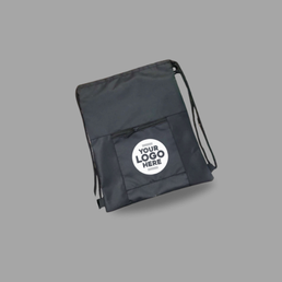 DS 04 Waterproof PU Coated Polyester Drawstring Bag Black