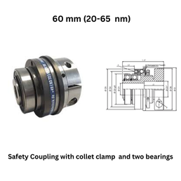 KBK Safety Coupling with collet clamp and two bearings - 60 mm (20-65 nm)