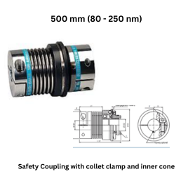 KBK Safety Coupling with collet clamp and inner cone - 500 mm (80 - 250 nm)