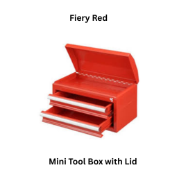 Groz Mini Tool Box with Lid Fiery Red