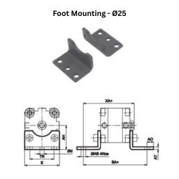 Janatics Pneumatic Foot Mounting - Ø25