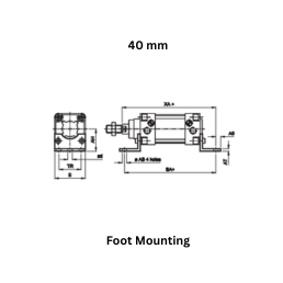 Janatics Pneumatic Foot Mounting - 40 mm