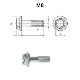 Precise DIN 6921 Hexagon Flange Bolts - M8