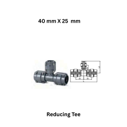 AirPipe Reducing Tee - 40 mm X 25 mm
