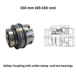 KBK Safety Coupling with collet clamp and two bearings - 150 mm (65-150 nm)