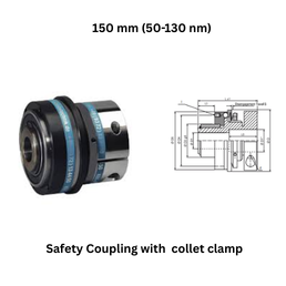 KBK Safety Coupling with collet clamp - 150 mm (50-130 nm)