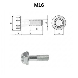Precise DIN 6921 Hexagon Flange Bolts - M16