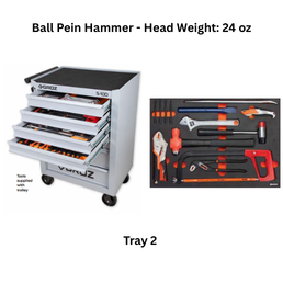 Groz Automotive Tools Kit Tray 2 - Ball Pein Hammer - Head Weight: 24 oz
