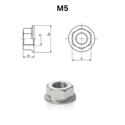 Precise DIN 6923 Hexagon Flange Nuts - M5