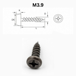 Precise Pan Framing Head Drywall Screws - M3.9 x 11 mm - Carbon Steel