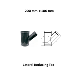 AirPipe Lateral Reducing Tee - 200 mm x 100 mm