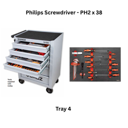 Groz Universal Tool Kit Tray 4 - Philips Screwdriver - PH2"38