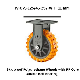 Supo Skidproof Polyurethane Wheels with PP Core Double Ball Bearing IV-07S-125/45-252-WH 11 mm